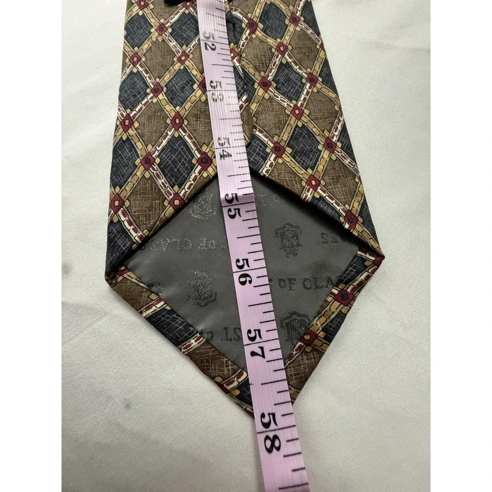 Robert Talbott Best of Class Nordstrom Geometric Silk Tie Brown Blue Red